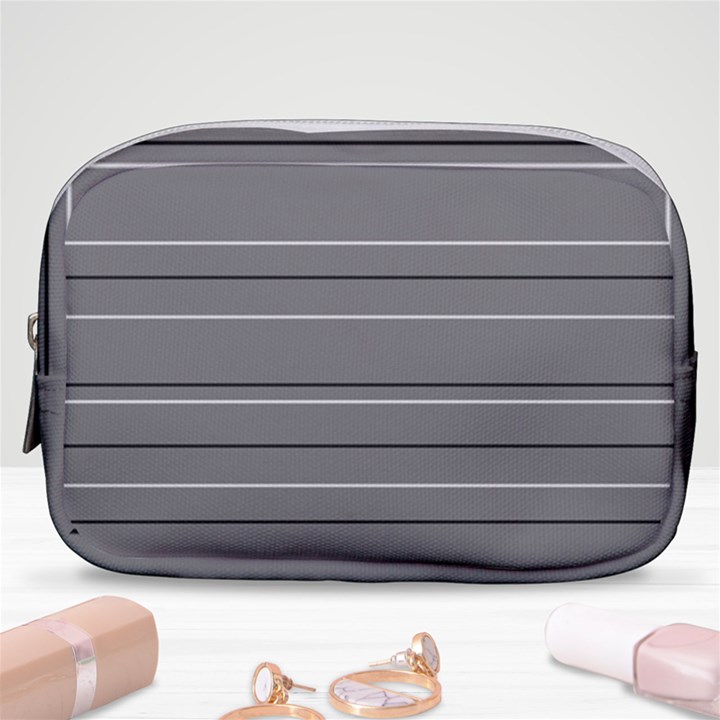 Black Grey White Stripes Make Up Pouch (Small)