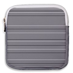 Black Grey White Stripes Mini Square Pouch