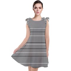 Black Grey White Stripes Tie Up Tunic Dress by anthromahe