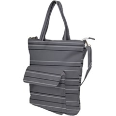 Black Grey White Stripes Shoulder Tote Bag