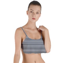 Black Grey White Stripes Layered Top Bikini Top 