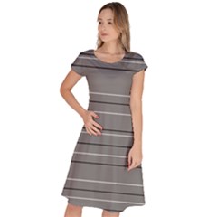 Black Grey White Stripes Classic Short Sleeve Dress