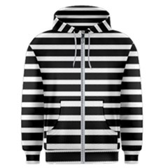 Black & White Stripes Men s Zipper Hoodie by anthromahe