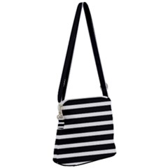 Black & White Stripes Zipper Messenger Bag