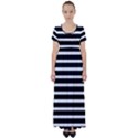 Black & White Stripes High Waist Short Sleeve Maxi Dress View1