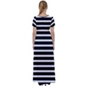 Black & White Stripes High Waist Short Sleeve Maxi Dress View2