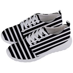 Black & White Stripes Men s Lightweight Sports Shoes by anthromahe