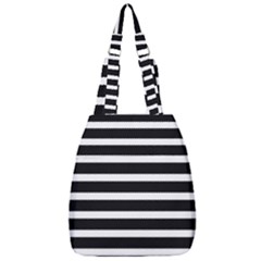 Black & White Stripes Center Zip Backpack by anthromahe