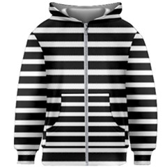 Black & White Stripes Kids  Zipper Hoodie Without Drawstring by anthromahe