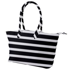 Black & White Stripes Canvas Shoulder Bag by anthromahe