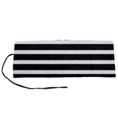 Black & White Stripes Roll Up Canvas Pencil Holder (s)