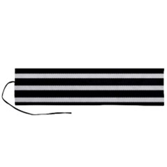 Black & White Stripes Roll Up Canvas Pencil Holder (l)