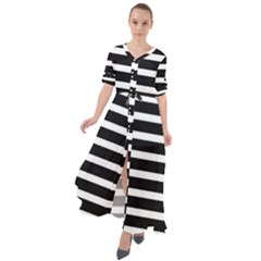 Black & White Stripes Waist Tie Boho Maxi Dress by anthromahe