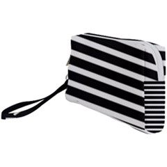 Black & White Stripes Wristlet Pouch Bag (small) by anthromahe