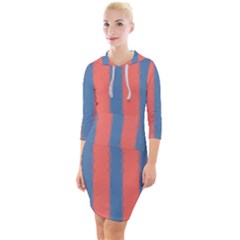 Living Pacific  Quarter Sleeve Hood Bodycon Dress