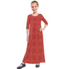 Tiling Zip A Dee Doo Dah+designs+red+color+by+code+listing+1 8 [converted] Kids  Quarter Sleeve Maxi Dress by deformigo