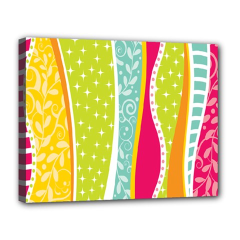 Abstract Lines Canvas 14  X 11  (stretched) by designsbymallika