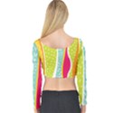 abstract lines Long Sleeve Crop Top View2