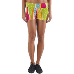 Abstract Lines Yoga Shorts by designsbymallika