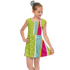 Abstract Lines Kids  Cap Sleeve Dress by designsbymallika