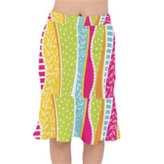 Abstract Lines Short Mermaid Skirt by designsbymallika