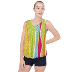 Abstract Lines Bubble Hem Chiffon Tank Top by designsbymallika