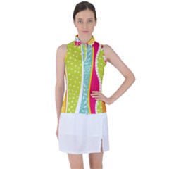 Abstract Lines Women s Sleeveless Polo Tee