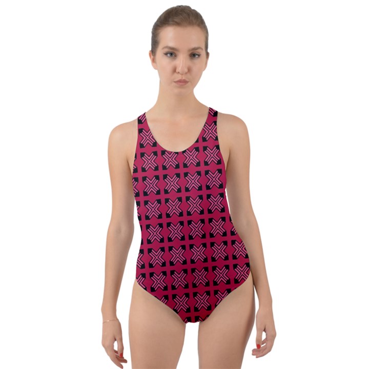 DF Ricky Purplish Cut-Out Back One Piece Swimsuit