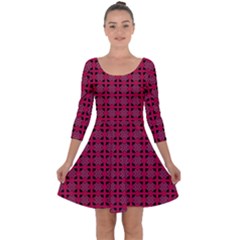 Df Ricky Purplish Quarter Sleeve Skater Dress by deformigo