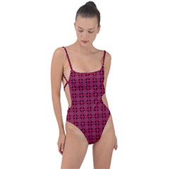 Df Ricky Purplish Tie Strap One Piece Swimsuit by deformigo