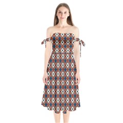 Df West Branch Shoulder Tie Bardot Midi Dress by deformigo