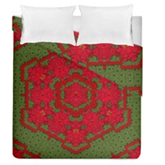 Bloom In Yule  Mandala Season Colors Duvet Cover Double Side (queen Size)