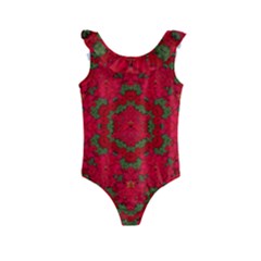 Bloom In Yule  Mandala Season Colors Kids  Frill Swimsuit by pepitasart