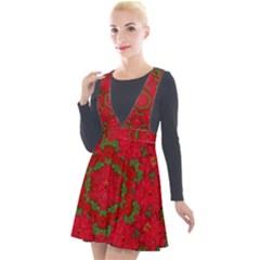 Bloom In Yule  Mandala Season Colors Plunge Pinafore Velour Dress by pepitasart