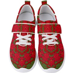 Bloom In Yule  Mandala Season Colors Men s Velcro Strap Shoes by pepitasart