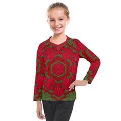 Bloom In Yule  Mandala Season Colors Kids  Long Mesh Tee