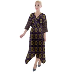 Df Festus Regence Quarter Sleeve Wrap Front Maxi Dress by deformigo