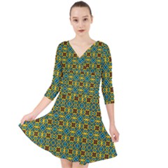 Df Dakota Rivers Quarter Sleeve Front Wrap Dress by deformigo