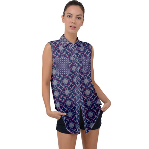 Df Galileo Magic Sleeveless Chiffon Button Shirt by deformigo