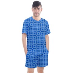 Df Blue Woollister Men s Mesh Tee And Shorts Set