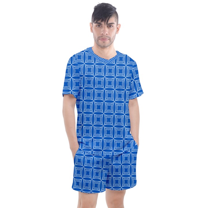 DF Blue Woollister Men s Mesh Tee and Shorts Set