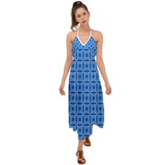 Df Blue Woollister Halter Tie Back Dress  by deformigo