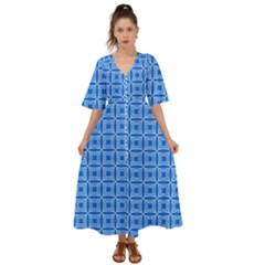 Df Blue Woollister Kimono Sleeve Boho Dress