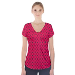 DF Magenta Legend Short Sleeve Front Detail Top