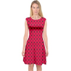 DF Magenta Legend Capsleeve Midi Dress