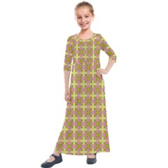 Df Blootomy Kids  Quarter Sleeve Maxi Dress by deformigo