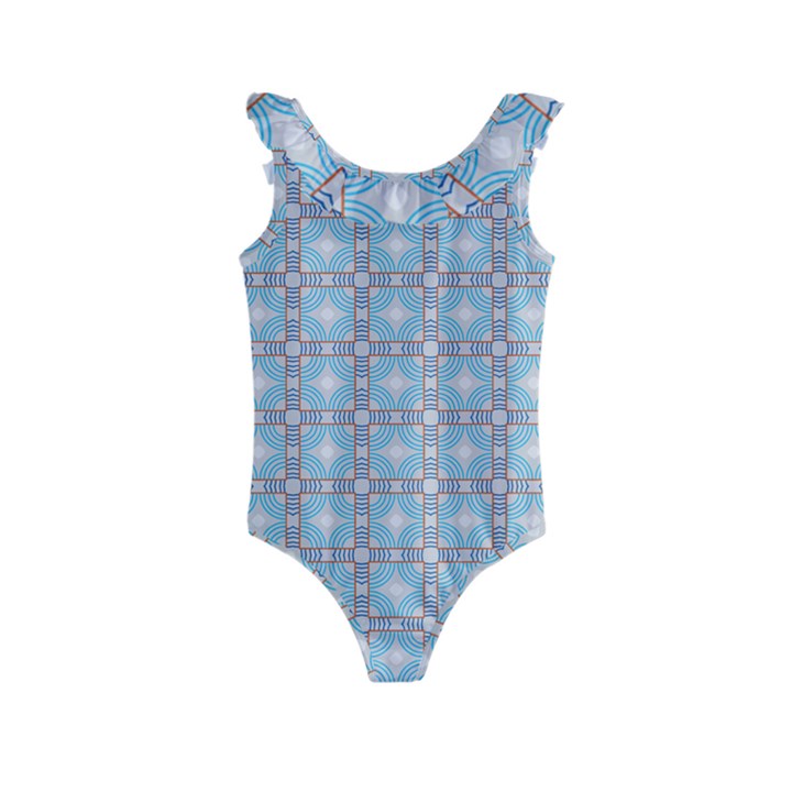 DF Tech Sky Kids  Frill Swimsuit