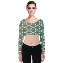 Df Tomomi Nao Velvet Long Sleeve Crop Top by deformigo