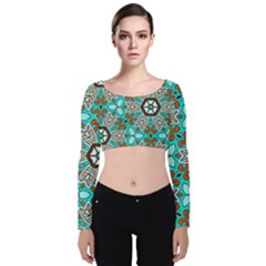 Df Kyo Shun Velvet Long Sleeve Crop Top by deformigo