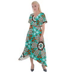 Df Kyo Shun Cross Front Sharkbite Hem Maxi Dress by deformigo